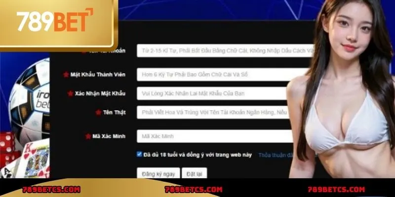Đăng ký tài khoản tại 789BET chưa đến ba phút là hoàn tất